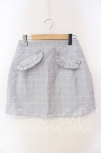 evelyn / チェックミニスカート  サックス O-25-08-28-040-LO-SK-OW-ZT055