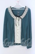axes femme / バラレース襟ブラウス風プルオーバー M グリーン O-25-08-28-1001-AX-TO-OW-OS