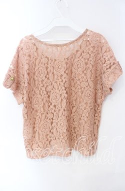 画像2: axes femme / パール配色レースプルオーバー M ピンク O-25-08-28-1035-AX-TO-OW-OS