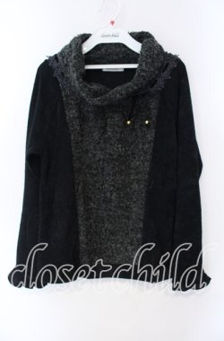 画像1: axes femme / 切替ハイネックニットプルオーバー M クロ O-25-08-28-1038-AX-TO-OW-OS