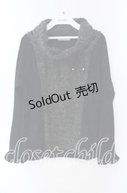 画像1: axes femme / 切替ハイネックニットプルオーバー M クロ O-25-08-28-1038-AX-TO-OW-OS