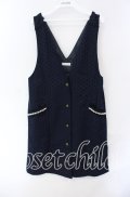 axes femme / ドットフロッキーサックチュニック M ネイビー O-25-08-28-1040-AX-OP-OW-OS