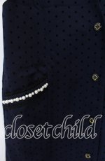 画像2: axes femme / ドットフロッキーサックチュニック M ネイビー O-25-08-28-1040-AX-OP-OW-ZT507 (2)