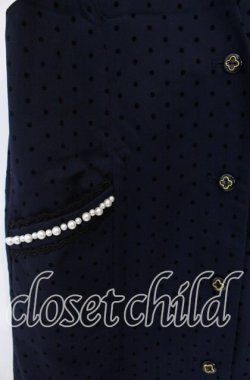 画像2: axes femme / ドットフロッキーサックチュニック M ネイビー O-25-08-28-1040-AX-OP-OW-OS