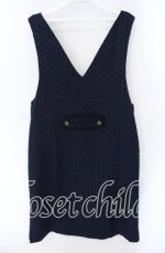 画像3: axes femme / ドットフロッキーサックチュニック M ネイビー O-25-08-28-1040-AX-OP-OW-ZT507 (3)