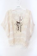 axes femme / モチーフレースドルマンブラウス M キナリ O-25-08-28-1041-AX-TO-OW-OS