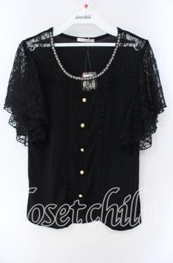 画像1: axes femme / ビスチェ風フレア袖プルオーバー M クロ O-25-08-28-1043-AX-BL-OW-OS