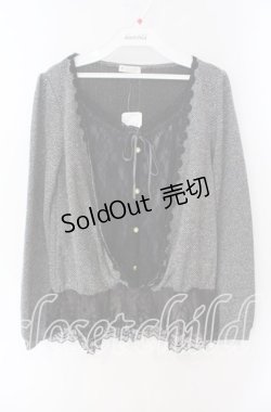画像1: axes femme / レイヤード風プルオーバー M クロ O-25-08-28-1045-AX-TO-OW-OS
