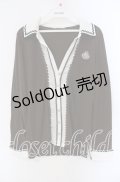 axes femme / エンブレム刺繍重ね着風プルオーバー M ブラウン×キナリ O-25-08-28-1006-AX-TO-OW-OS