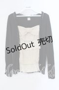 axes femme / シフォンティアードプルオーバー M クロ×キナリ O-25-08-28-1007-AX-TO-OW-OS