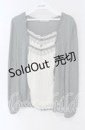 axes femme / シフォン切替プルオーバー M グリーン×キナリ O-25-08-28-1008-AX-TO-OW-OS