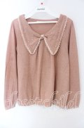 axes femme / パール配色ニットプルオーバー M ピンク O-25-08-28-1011-AX-TO-OW-OS