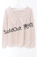 axes femme / パール配色ニットプルオーバー M ピンク O-25-08-28-1011-AX-TO-OW-OS