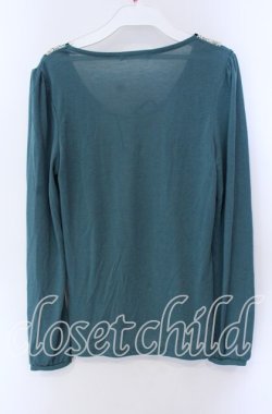 画像3: axes femme / バラレース襟ブラウス風プルオーバー M グリーン O-25-08-28-1001-AX-TO-OW-OS