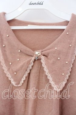画像2: axes femme / パール配色ニットプルオーバー M ピンク O-25-08-28-1011-AX-TO-OW-OS