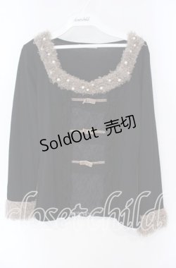 画像1: axes femme / プードルファー切替プルオーバー M クロ O-25-08-28-1012-AX-TO-OW-OS