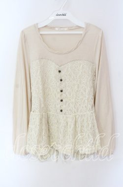 画像1: axes femme / レースビスチェ重ね着風プルオーバー M キナリ O-25-08-28-1014-AX-TO-OW-OS
