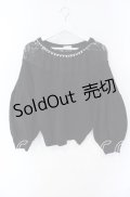 axes femme / レース使ボリュームニットプルオーバー M クロ O-25-08-28-1018-AX-TO-OW-OS
