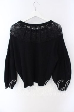 画像3: axes femme / レース使ボリュームニットプルオーバー M クロ O-25-08-28-1018-AX-TO-OW-OS