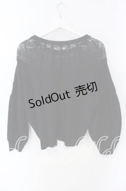 画像3: axes femme / レース使ボリュームニットプルオーバー M クロ O-25-08-28-1018-AX-TO-OW-OS