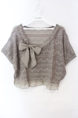 画像1: axes femme / 総レースショート丈プルオーバー M グリーン O-25-08-28-1021-AX-TO-OW-OS