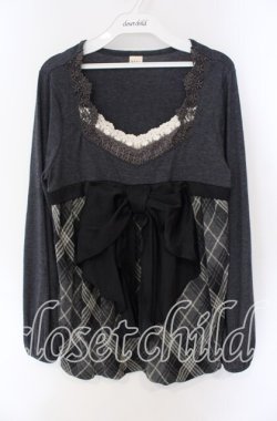 画像1: axes femme / BIGリボンチュニック M グレー O-25-08-28-1024-AX-TO-OW-OS