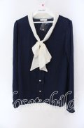 axes femme / ボウタイブラウス風プルオーバー M ネイビー O-25-08-28-1003-AX-TO-OW-OS