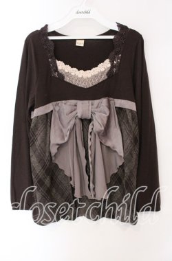 画像1: axes femme / BIGリボンチュニック M ブラウン O-25-08-28-1025-AX-TO-OW-OS