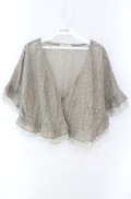 axes femme / 透かし編みフリルボレロ M グリーン O-25-08-28-1027-AX-TO-OW-OS