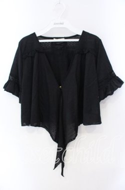 画像1: axes femme / 前リボンボレロ M クロ O-25-08-28-1028-AX-TO-OW-OS