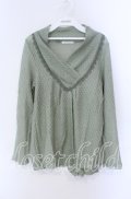 axes femme / レース配色透かし編みニット M グリーン O-25-08-28-1004-AX-TO-OW-OS
