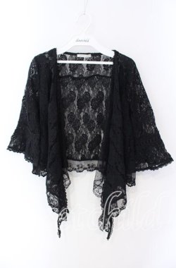 画像1: axes femme / レース変形トッパーカーディガン M クロ O-25-08-28-1032-AX-TO-OW-OS