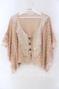 axes femme / 鍵編みケープ風ボレロ M ピンク O-25-08-28-1033-AX-TO-OW-OS