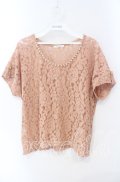 axes femme / パール配色レースプルオーバー M ピンク O-25-08-28-1035-AX-TO-OW-OS