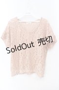 axes femme / パール配色レースプルオーバー M ピンク O-25-08-28-1035-AX-TO-OW-OS