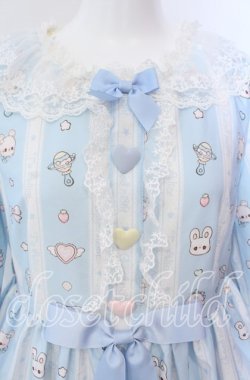 画像2: To Alice / Pastel Baby Rabbitワンピース M サックス O-25-08-28-006-LO-SK-OW-OS