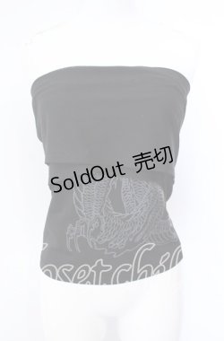 画像1: Qutie Frash / ドラゴンptサラシベアトップ  ブラック O-25-08-28-007-QU-TO-OW-OS