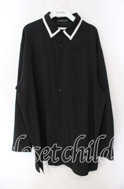 画像1: TRAVAS TOKYO / ネクタイ付き長袖シャツ F ブラック O-25-08-28-014-PU-BL-OW-OS