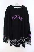 REFLEM / 薔薇プリントL/S Tee/ロングスリーブカットソー F ブラック×パープル O-25-08-28-015-PU-TO-OW-OS