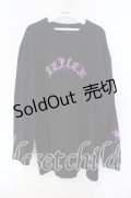 REFLEM / 薔薇プリントL/S Tee/ロングスリーブカットソー F ブラック×パープル O-25-08-28-015-PU-TO-OW-OS
