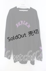 REFLEM / 薔薇プリントL/S Tee/ロングスリーブカットソー F ブラック×パープル O-25-08-28-015-PU-TO-OW-ZY