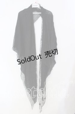 画像1: Qutie Frash / 蜘蛛の巣メッシュ重ね三角ストール  ブラック O-25-08-28-020-QU-ZA-OW-ZT450
