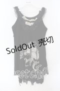 Qutie Frash / ドラゴンptノースリーブワンピース  ブラック O-25-08-28-027-QU-OP-OW-OS