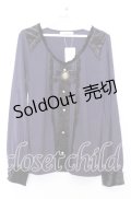 axes femme / ブローチ付きベロア使いプルオーバー M パープル O-25-08-29-001-AX-TO-OW-OS