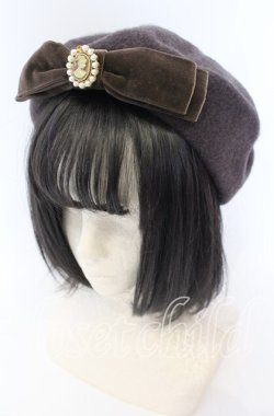 画像1: m petit by misako / AMモチーフリボンベレー  ブラウン O-25-08-29-045-LO-AC-YM-OS