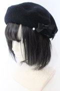 m petit by misako / AMミニリボンバスクベレー  クロ O-25-08-29-048-LO-AC-YM-OS
