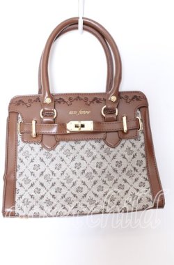 画像1: axes femme / 異素材コンビ2WAYバッグ  グレーｘブラウン O-25-08-29-055-AX-BG-YM-OS