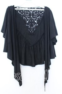 axes femme / BACKデザイン前結びカーディガン M クロ O-25-08-29-005-AX-TO-OW-ZT010