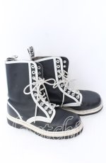 画像4: Dr.Martens （Getta Grip） / Pierre 10ホールブーツ 約22.5-23cm ブラックｘホワイト O-25-08-29-059-PU-SH-YM-ZTK001 (4)