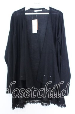 画像1: axes femme / 裾キラキラニットトッパーカーディガン M クロ O-25-08-29-006-AX-TO-OW-OS